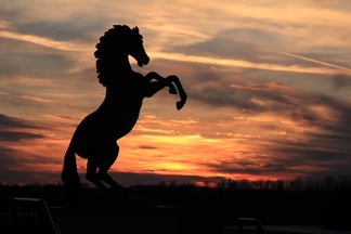 Mountie Statue at Sunset
